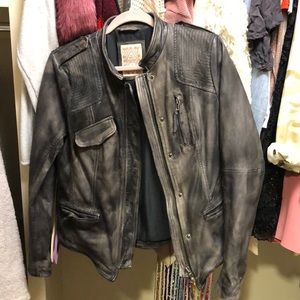 Free people real leather jacket